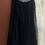 Scala Vintage ‎ Silk Black Mini Dress Beaded Gem One Shoulder Sleeveless Size 6 Photo 0