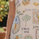 Paper Heart  Destination Travel Graphic Strapless Linen Maxi Dress Size Medium Photo 1