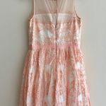AQUA Peach Lace Floral Mesh Belted Party Dress, Tulle Cocktail Dress, Size 10 Photo 11