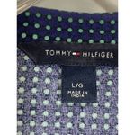 Tommy Hilfiger Womens Sweater Deep V Neckline Circle Pattern Blue Large Photo 1