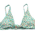 Cotton On Body Knot Front Scoop Bikini Top Floral Green Colorful XL Photo 0