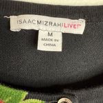 Isaac Mizrahi  Red Rose Print Button Front Sweater Women’s Sz Medium Dark Floral Photo 1