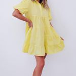 HYFVE Yellow Cotton Tiered Swing Dress Photo 0