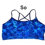 SO  brand cute water colors design with black crisscross in back sports bra! Photo 0
