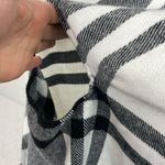 Source Unknown Shawl Vest with arm holes pockets Window Pane plaid oversized black gray white Photo 2