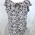 LC Lauren Conrad Lauren Conrad white paisley print pleated blouse top size medium Photo 2
