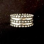Sterling Silver  Open Dot Bead Cigar Band Ring Sz 8 Photo 2