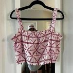 Intermix 193 NWT  Tie Dye Tank Crop Blouse Size XL Color Pink White Photo 0