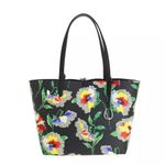 Ralph Lauren L. Large Reversible Tote Bag Black/Floral Pouch Handbag NEW $178 Photo 3