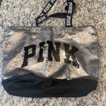 PINK - Victoria's Secret  Silver and Black Sequin Tote Photo 0