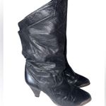 Zodiac Black Leather Heeled Women's Mid Calf Cow Girl Boots size 6.5 Photo 0