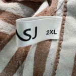 MSJ Striped Shirt Womens 2XL Cotton Business Capsule Workwear Minimalist Relaxed Brown Size XXL Photo 1