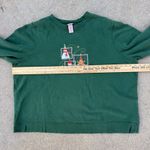 Y2K Christmas Green Embroidered Crew Sweatshirt Snowman Elf Reindeer Santa 3X Photo 6