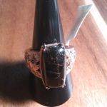 Matrix Silver Shungite Solitaire 18k Rose Gold Plated Ring (Size 9) Photo 0