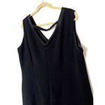 Amanda Smith A Line Black LBD Sleeveless Satin Trim Zip Up V Neck Dress Sz 20W Photo 2