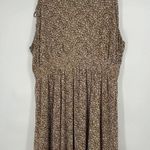 Old Navy  Brown Smocked Mesh Mini Dress Defined Waist Tie Shoulder Size 3X Photo 6