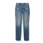 White House | Black Market WHBM Everyday Soft High Rise Straight Embroidered Jeans Size 12 Photo 11