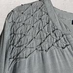 Bandolino Women Lightweight Beaded Blue Striped Roll Tab Long Sleeve Trinity Blouse Size XXL Photo 1