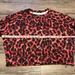 Terez  Red & Black Cheetah Print Pullover Sweater S Photo 3