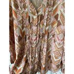 J.Jill Pintuck Southwest Sunset Colors Patchwork Button Down Tunic Top Petite M Photo 3