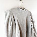 AGOLDE Folded Puff Sleeve Mock Neck Long Sleeve Cotton Sweatshirt Gray XS Photo 6