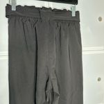Grace Karin  Black Cropped Paper Bag Waist Pants with Pockets Size Medium Photo 10