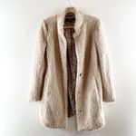 Kenneth Cole  New York Long Sleeve Teddy Faux-Fur Coat Beige Small Photo 4