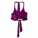 Athleta NWT  Bra Cup Wrap Halter Bikini Top in Velvet Plum Purple Size 34 B/C NEW Photo 2