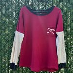 Harry Potter Quidditch Long Sleeve Pullover Top in Burgundy/Gray - Small Photo 12