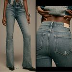 Paige  High Rise Laurel Canyon Flare Denim Jeans Distressed Faded Sz 32 Photo 7