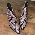Vince Camuto Gigietta Black and White Snakeskin Chunky Heeled Boots Photo 6