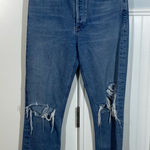 AGOLDE  Riley High Rise Straight Crop Jeans in Whiplash Distressed Size 27 Photo 0