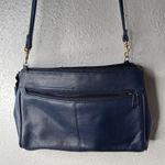 Amanda Smith Bag Genuine Supple Leather Crossbody Minimalist in Dark Navy 10x7 Photo 0