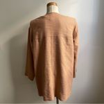 DKNY Vintage 90s Donna Karan Made In Italy Linen Blend Zip Jacket Beige Medium Photo 3