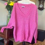 American Eagle Oversized V Neck Pink Sweater Photo 1