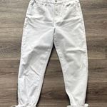 Alice + Olivia  White Women's Ankle Jeans High Waist Cropped Ankle Tie Denim 28 Photo 0