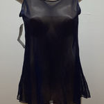 Zuliana Metallic Blue Shoulder Tie Mesh Cover Up Dress. Size undefined Photo 0