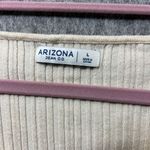 Arizona Jeans Arizona Jean Co Ribbed Knit Top‎ Ruched Drawstring Front Lettuce Edge Size L Photo 1