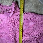Shoshanna  Pink Lace Fit n Flare Midi Dress Size 12 Cocktail Party Designer $550 Photo 5