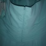 David's Bridal 16 Spa Strapless Crinkle Chiffon Formal Dress Plus in Fresh Aqua Photo 6