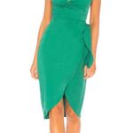 Lovers + Friends  Orchid‎ Dress Women's Large Green Wrap Cocktail Party V-Neck Photo 0