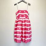 BARBIE x UNIQUE VINTAGE Pink White Retro 60th Anniversary Sun Dress Large 8/10 Photo 4