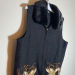 Vintage Lisa International Woman Reindeer‎ Vest Black Size XL Photo 4