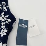 Hollister  Floral Printed Halter Cut Tank Top V Neck Crop Top Dark Blue NEW XXL Photo 3