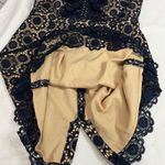 J.O.A. Navy Blue Tan Crochet Lace Open Back Dress Photo 6