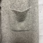 Tahari Gray Wool Blend Long Sleeveless Vest Cardigan Sweater hood Large Photo 3