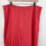 City Chic  High Waist Wide Leg Cropped Pants Striped Texture Orange Red Size 16 Photo 3
