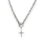 Cross Pendant Necklace for Men Women Streetwear Punk Hip Hop Unisex Style Silver Photo 0