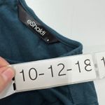 Eshakti Dress Womens Size 0 Teal Ruched Long Sleeve Midi Cotton Spandex Photo 2