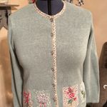 Ladies button up cardigan sweater Sz M by The Tog Shop Green Size M Photo 3